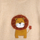 Lion Applique Knit Sleeveless Baby Romper